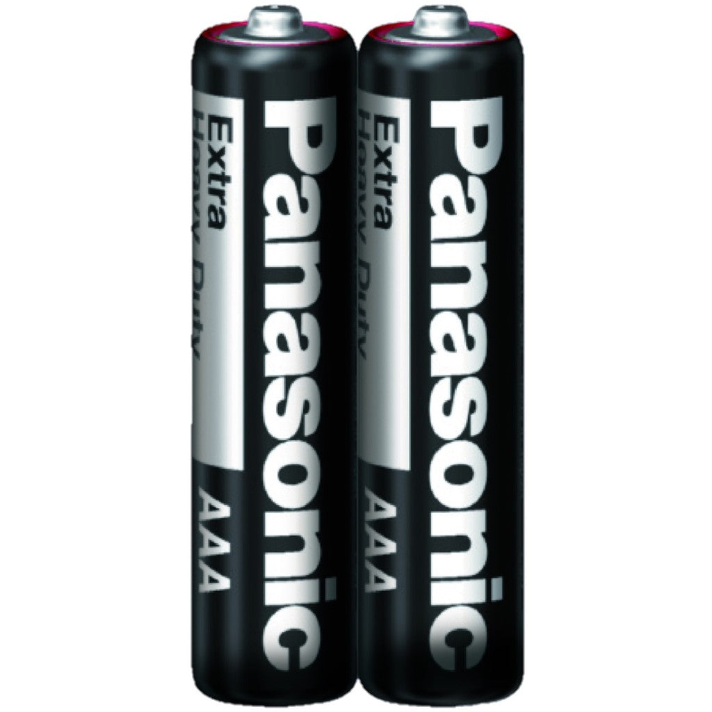 PANASONIC AAA (2pc) Battery Black Extra Heavy Duty 1.5V R03PT/2S-P Panasonic AAA Batteries
