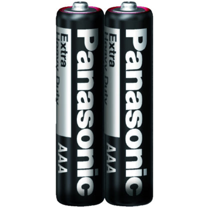 PANASONIC AAA (2pc) Battery Black Extra Heavy Duty 1.5V R03PT/2S-P Panasonic AAA Batteries
