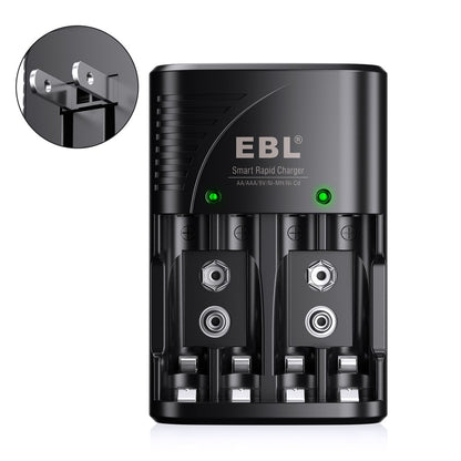 EBL 802 Smart Rapid Fast Universal Battery Charger for AA AAA 9V Rechargeable Batteries