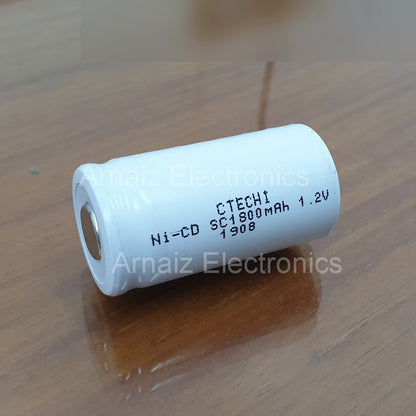 Sub C Size NiCd Rechargeable Battery 1800mAh SC 1.2V Plain Cell for Emergency Light