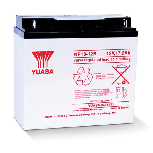 Yuasa 12V 17.2Ah SLA Rechargeable Battery NP18-12B Valve Regulated Sealed Lead-Acid E-bike