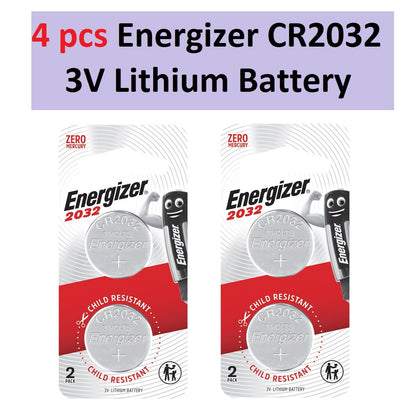 Energizer CR2032 (4 pcs) CR 2032 Battery Coin Cell Button 3V Lithium Batteries CMOS PC Desk Lap top