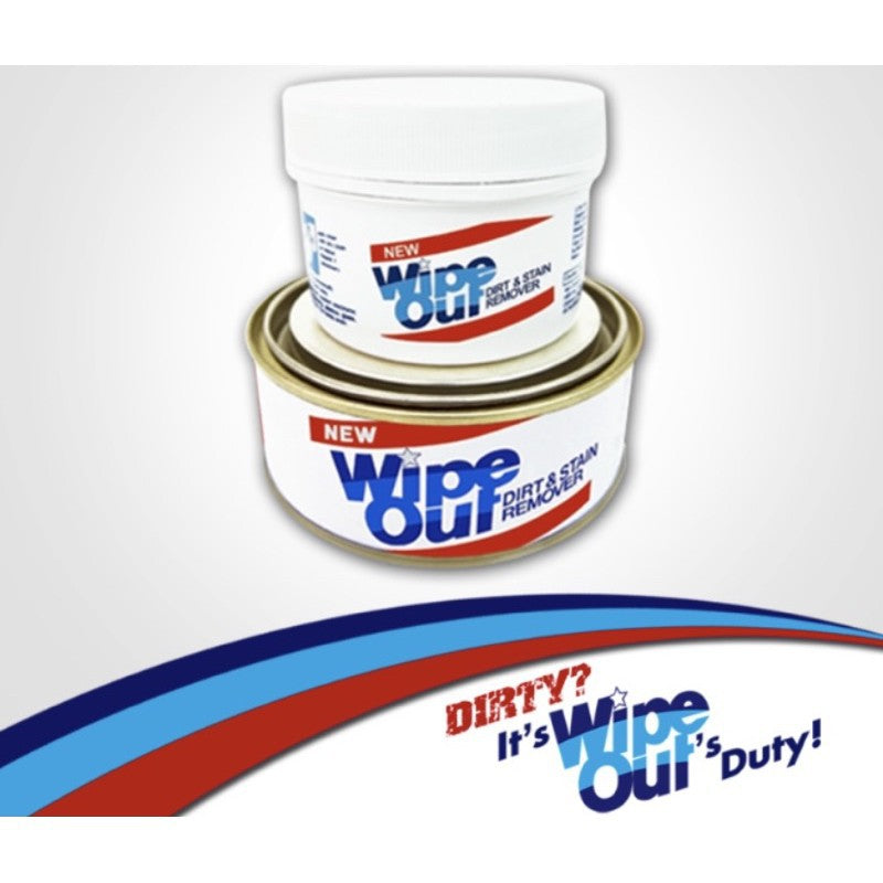 Wipe Out Dirt and Stain Remover 250g or 145g  WipeOut in Metal Can or Plastic Cover