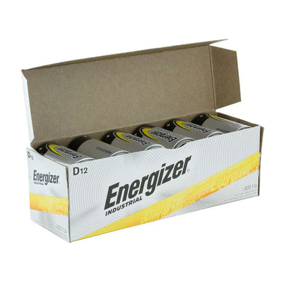 Energizer Size D (12pcs) Alkaline Industrial Battery 1.5V LR20 MN1300 Batteries 12 pieces per box