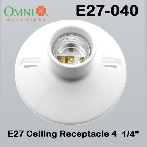 OMNI Original E27 Ceiling Bulb Light Receptacle 4 1/4" Diameter with screw E27-040