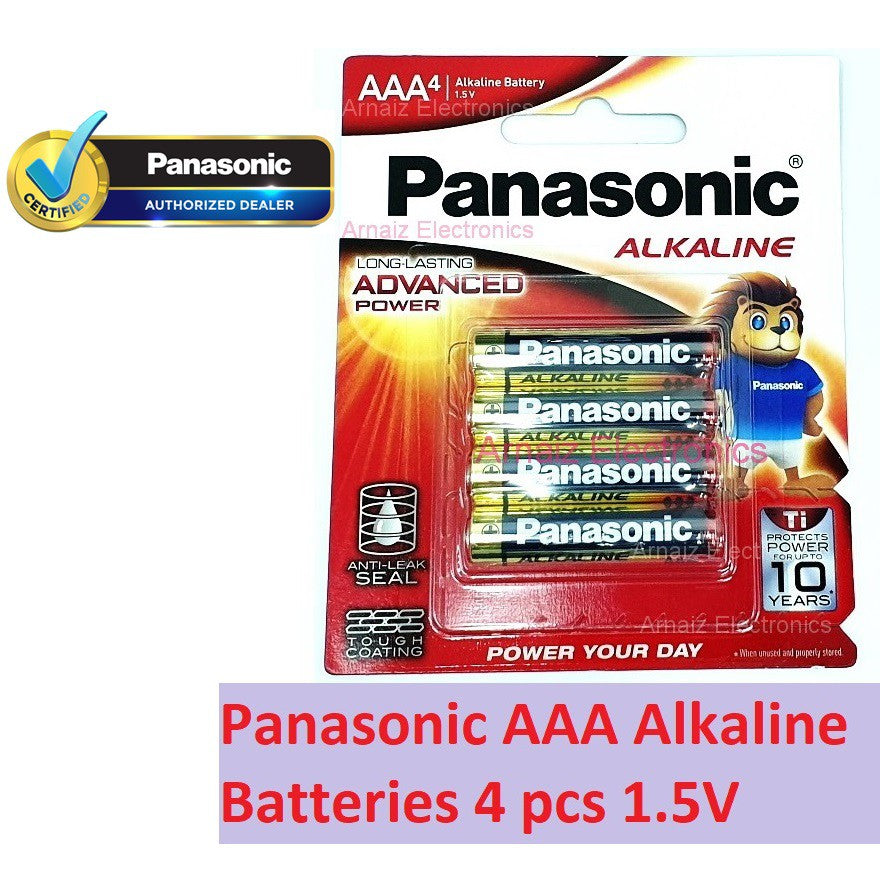 Panasonic AAA (4pc) Battery Alkaline Long Lasting 1.5V LR03T/4B Panasonic AAA Batteries in Blister