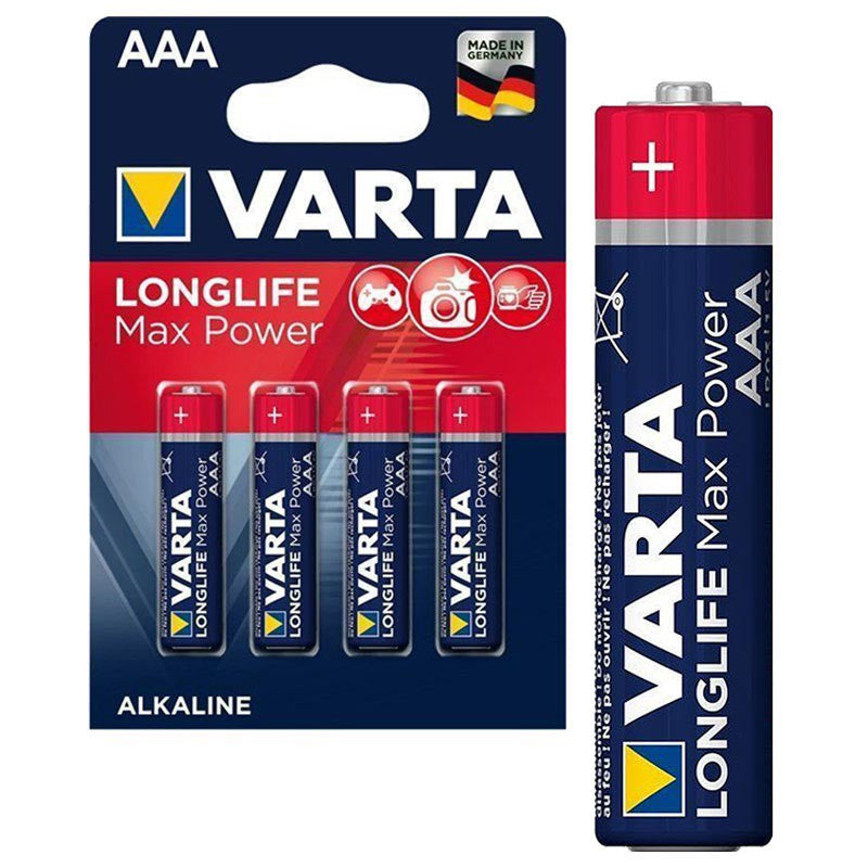 Varta AAA Batteries (4 pcs) MAX Power Alkaline Battery Original Sealed in Blister Pack LR03 MN2400