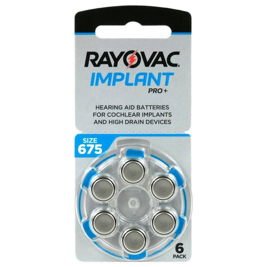 Rayovac Implant Pro Size 675 PR44 (6 pcs) Hearing Aid Battery Hearing Aid Batteries 1.45V A675