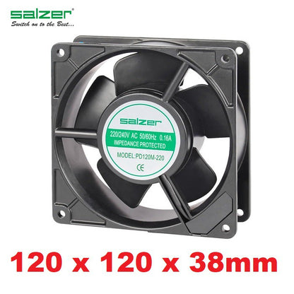 Salzer PD120M-220 Blower Fan 120 x 120 x 38mm AC Axial Fan with Metal Impeller 4.72 x 4.72 x 1.50INC