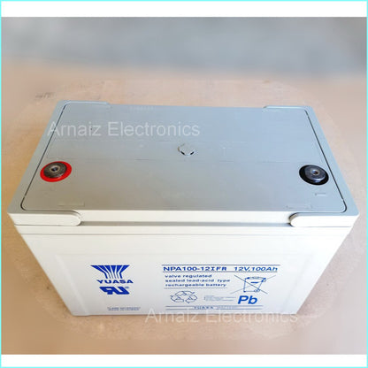 Yuasa 12V 100Ah Solar Rechargeable Battery NPA100-12I FR Valve Regulated Sealed Lead-Acid Battery