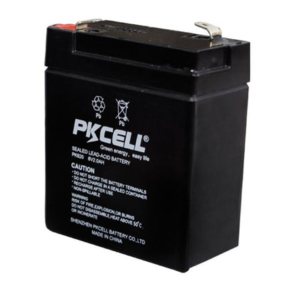 PKCell 6v 2Ah SLA Sealed Lead Acid Rechargeable Battery PK620 VRLA Toy Car Emergency Light
