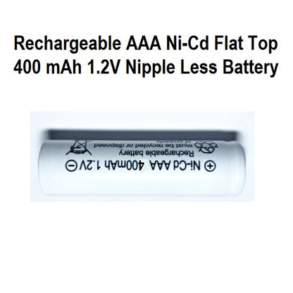 Rechargeable AAA Battery Flat Top Nipple Less Battery Ni-Cd 1.2V 400mAh AAA Batteries