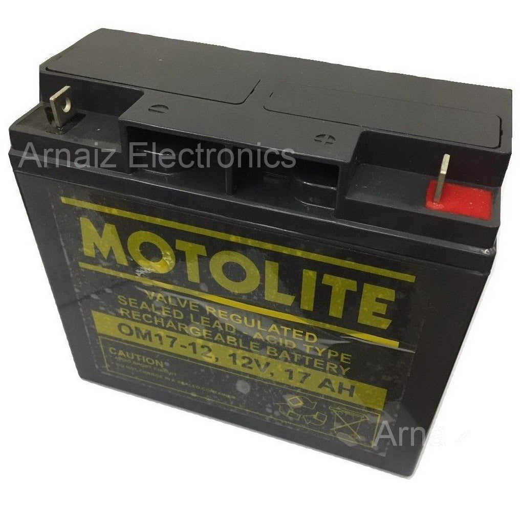 Motolite 12v 17Ah SLA Rechargeable Battery OM17-12 Wheelchair Jet Ski Valve Regulated Sealed Lead