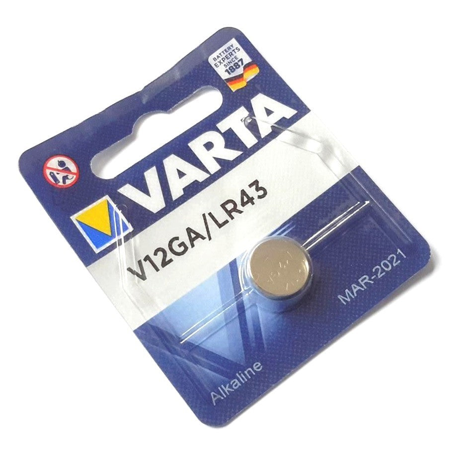 Varta V12GA LR43 (1pc) 1.5v Alkaline Button Cell Battery in Blister Pack Varta V 12GA LR43 4278