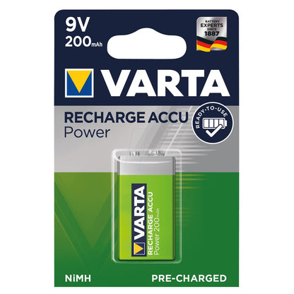 Varta 9V Rechargeable Battery 56722 R2U (1 pc) 200mAh Rechargeable Batteries HR9V