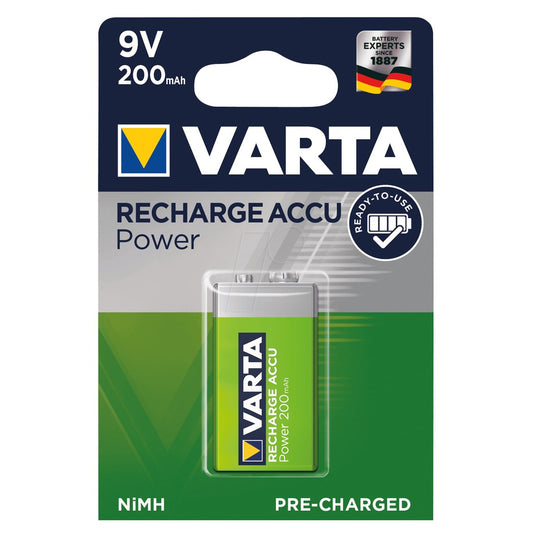 Varta 9V Rechargeable Battery 56722 R2U (1 pc) 200mAh Rechargeable Batteries HR9V