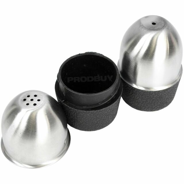 Acorn Stainless Steel Kitchen Salt & Pepper Cruet Shaker Dispenser 2pc Set 1902 Acorn Shaped Plastic