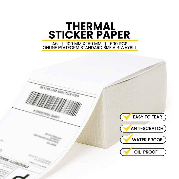 Waybill Sticker A6 100*150 Fold 500pcs Label Paper Barcode Thermal Sti ...