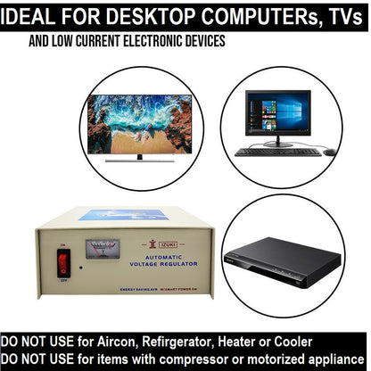 Izuki Relay Type AVR SE-1000 Automatic Voltage Regulator 1000W AVR for PC Computer Desktop Laptop