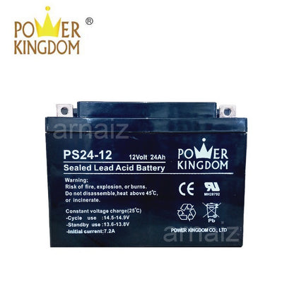 Power Kingdom 12V 24Ah Battery Rechargeable PS24-12 SLA Sealed Lead Acid 12 Volts SLA Batteries