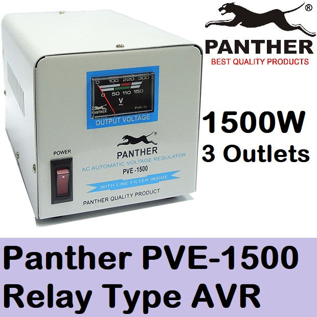 Panther AVR 1500W Relay Type Automatic Voltage Regulator PVE-1500 PC Computer Desktop Laptop TV AVR