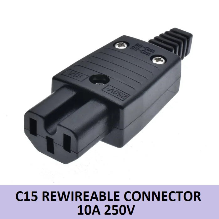 C15 Rewireable Connector C15 Rewireable Plug 10A 250V