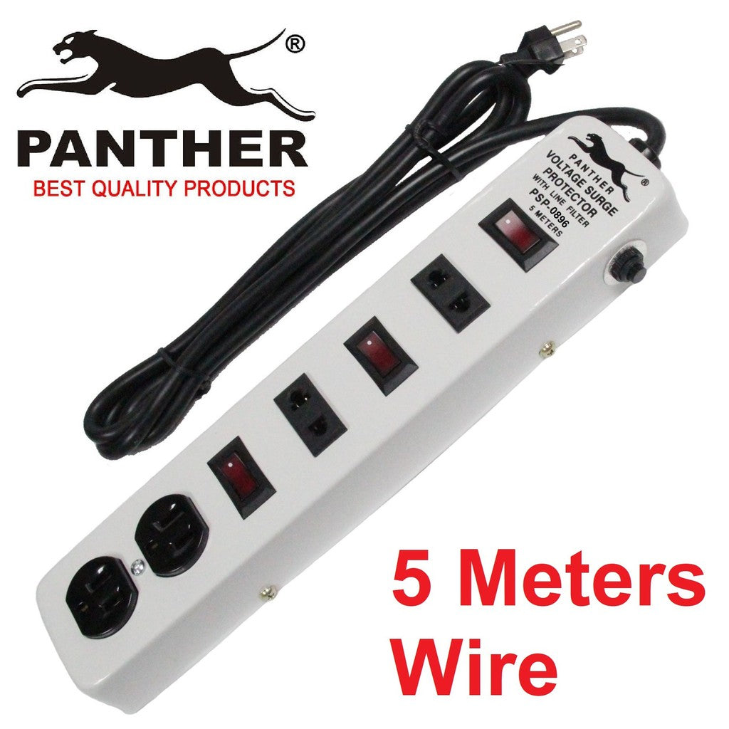 Panther Extension Cord Voltage Surge Protector with Line Filter 5 meters PSP-0896 PSP 0896 PSP0896