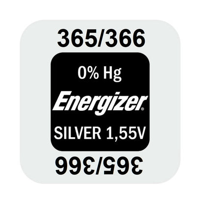 Energizer 365 366 (1pc) 1.55v Silver Oxide Button Cell Battery Mercury Free  365/366  SR1116W  RW418