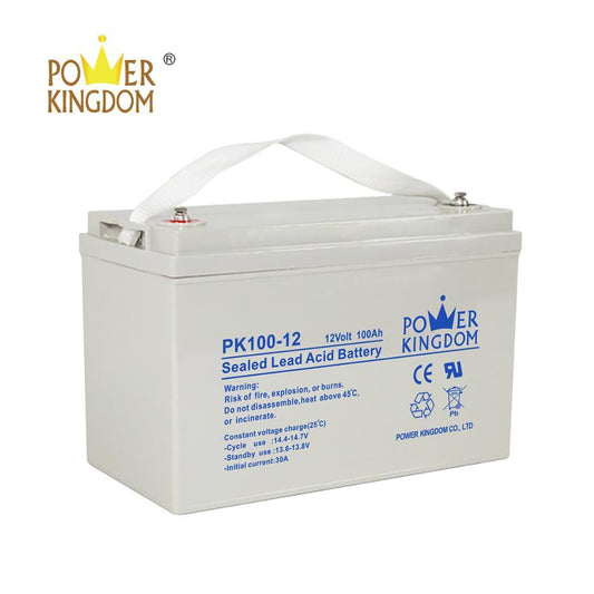 Power Kingdom PK100-12 Solar Rechargeable 12V 100AH Valve Regulated Lead Acid (VRLA) Battery