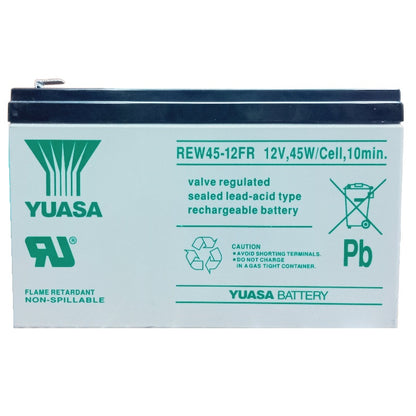 Yuasa UPS Battery 12V 8Ah REW45-12FR 12 Volts 45 Watts 8 Ampere 45W Rechargeable Valve Regulated