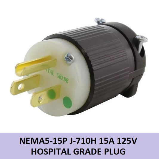 Hospital Grade Plug NEMA5-15P J-710H 15A 125V Green Dot Type YD-515P