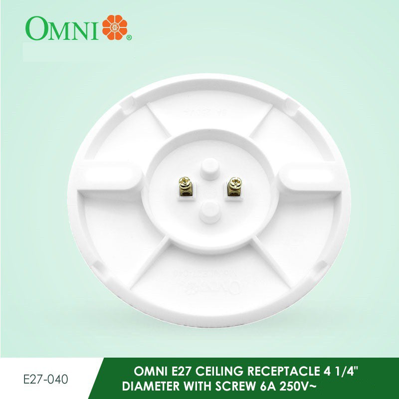 OMNI Original E27 Ceiling Bulb Light Receptacle 4 1/4" Diameter with screw E27-040