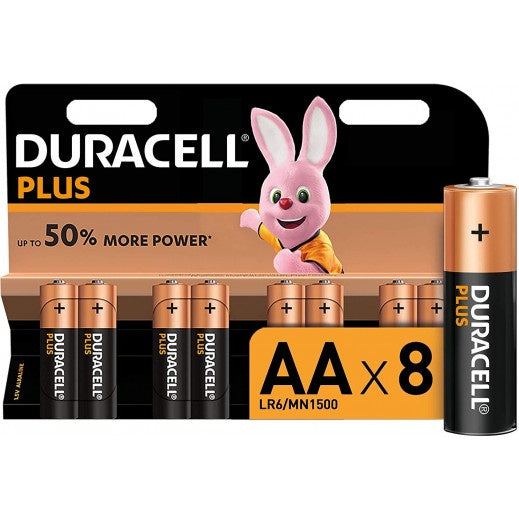 Duracell AA Plus (8pcs) Alkaline Battery MN1500 1.5V LR6 Batteries 8 pieces per Pack BL8