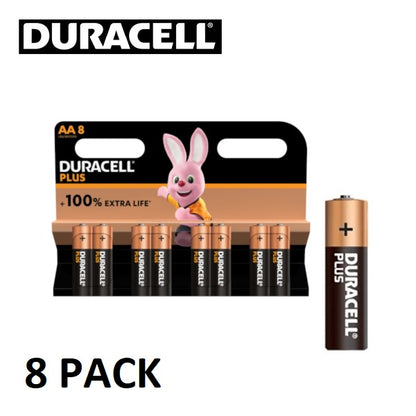 Duracell AA Plus (8pcs) Alkaline Battery MN1500 1.5V LR6 Batteries 8 pieces per Pack BL8