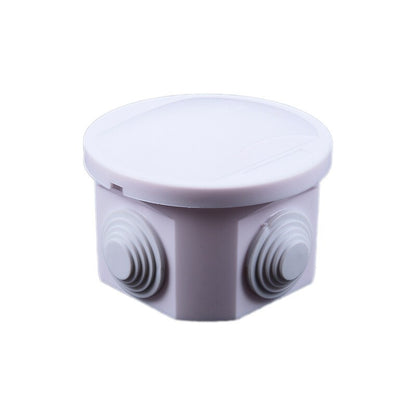 Round Octagon Junction Box Waterproof Outdoor Electrical CCTV Enclosure Square White ABS 80 x 50 mm