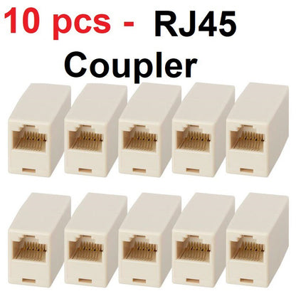 10 pcs RJ45 Coupler Female F/F Network Cable LAN Connector Joiner F-F Straight