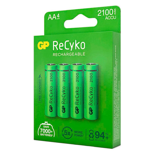 GP AA Size AA (4 pcs) 2100mAh ReCyko Rechargeable Battery HR6 Rechargeable Batteries