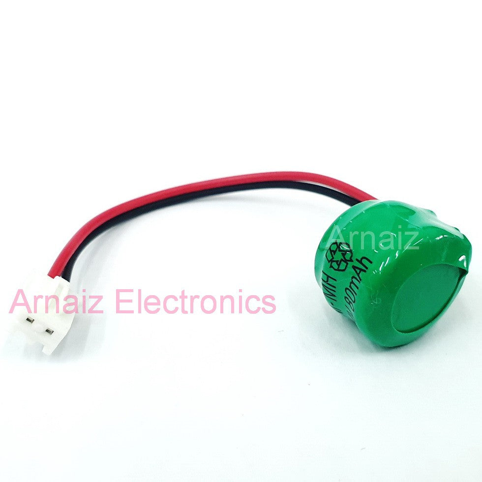 Battery for Camsco and Panasonic Timers NIMH 2.4V 80mAh 2x Button Cells with Connector 24 Hour Timer