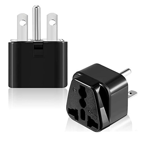 Aircon AC Plug Adapter 1pc Travel Converter Adaptor WA-18 NEMA6-15P to Universal Socket Outlet BLACK