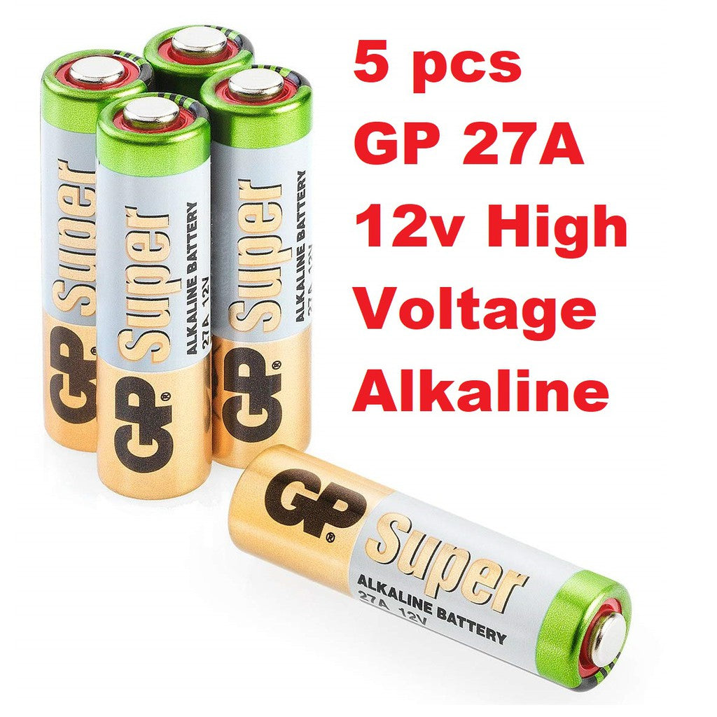 GP 27A 12V (5 Pieces / 1 Card) High Voltage Alkaline 27A, 8LR732, A27, GP27A, L828, MN27