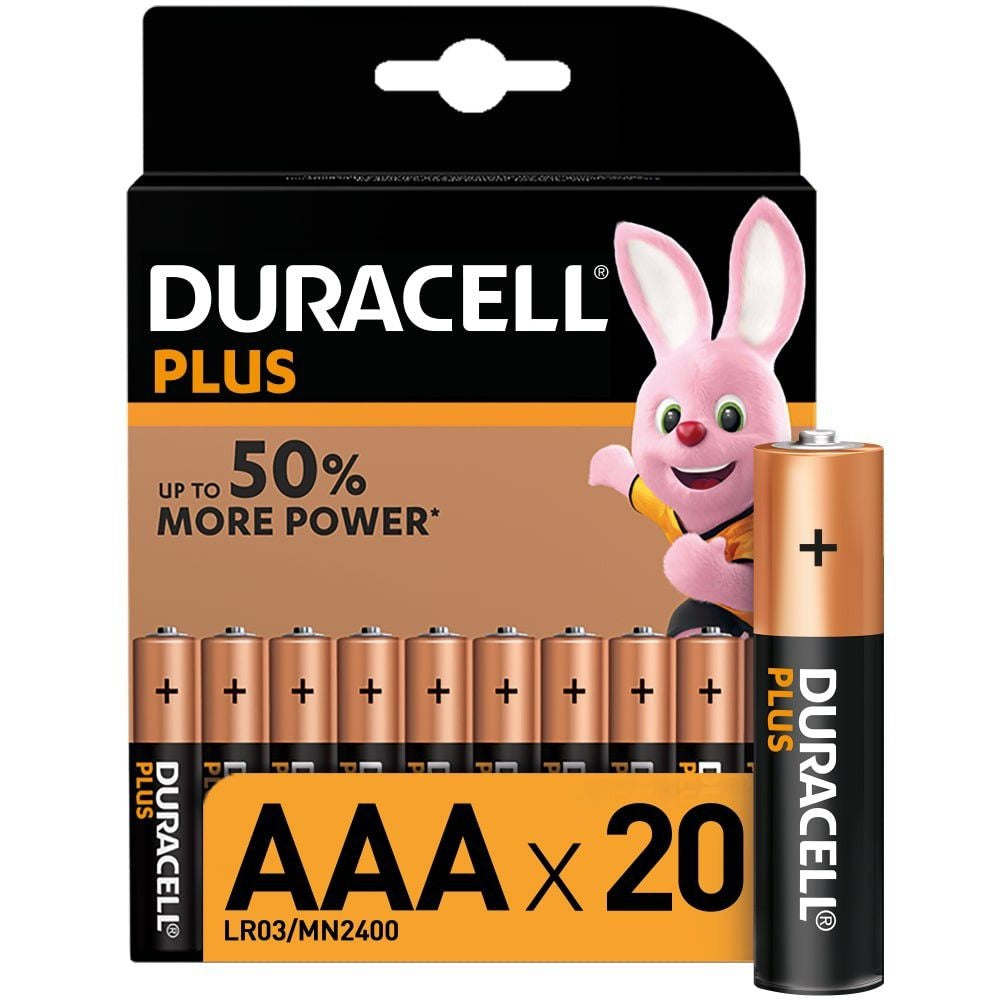 Duracell AAA Plus (20pcs) Alkaline Battery MN2400 1.5V LR03 Batteries 20 pieces per Pack BL20