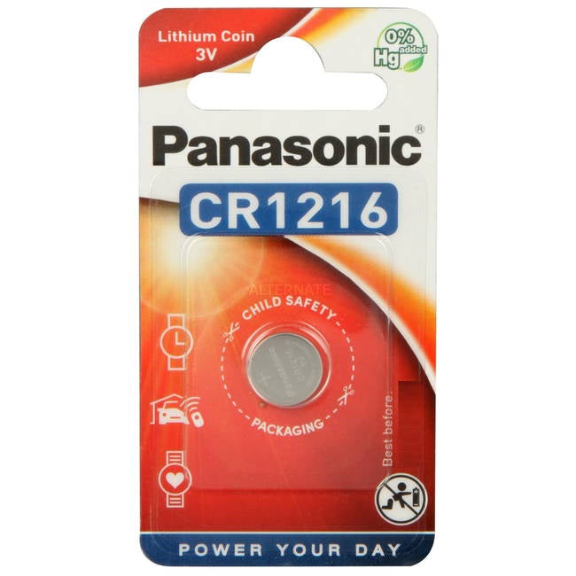 Panasonic CR1216 (1pc) 3v Lithium Button Cell Battery in Blister Pack CR 1216 Batteries 6216