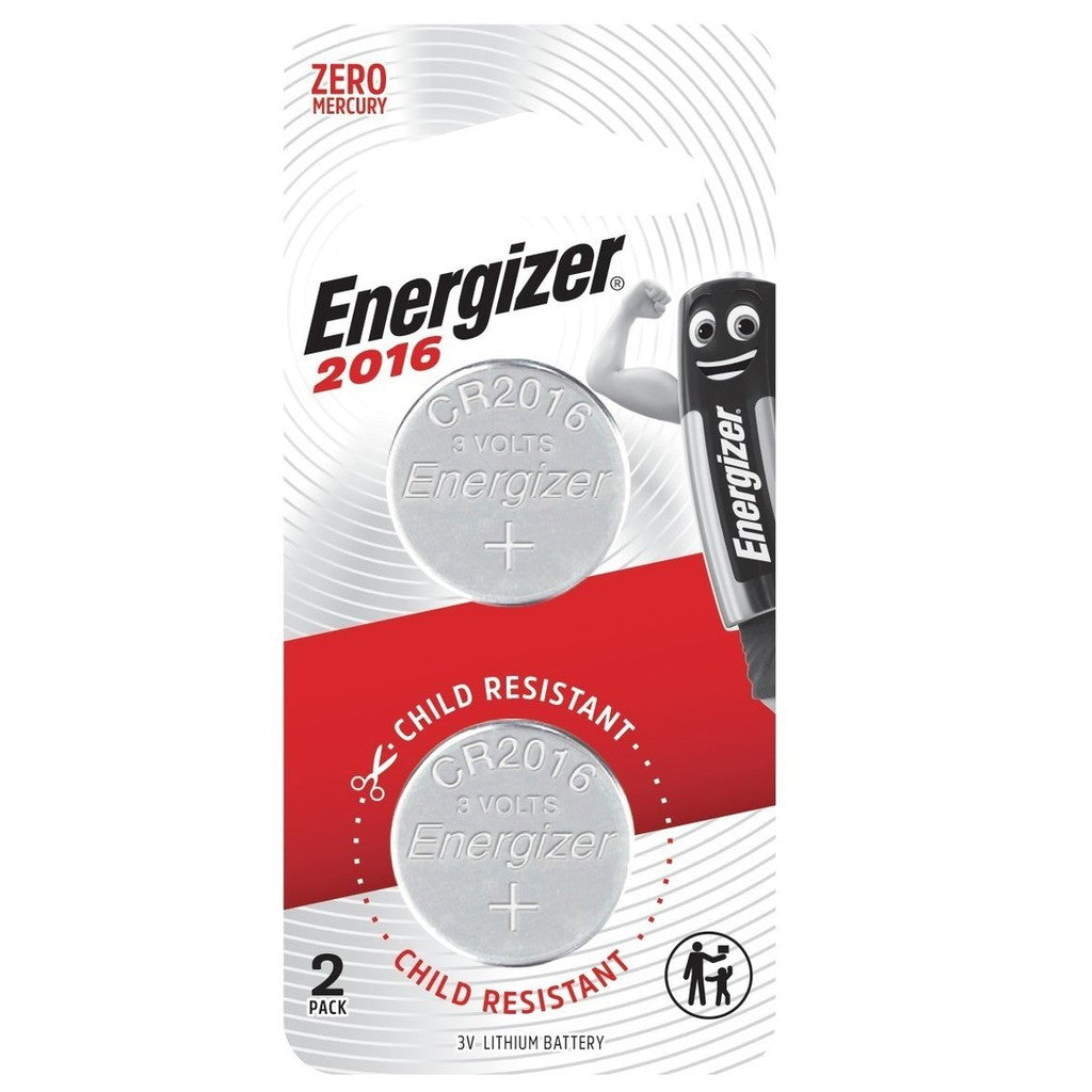 Energizer CR2016 (2 pcs) 3V Lithium Coin Cell Button Battery CR-2016 CR 2016 Batteries