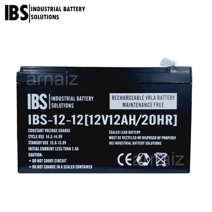 E-Bike Battery 12V 12Ah 20hr 12 Volts 12 Ampere EBike UPS Battery IBS IBS-12-12 Rechargeable Battery