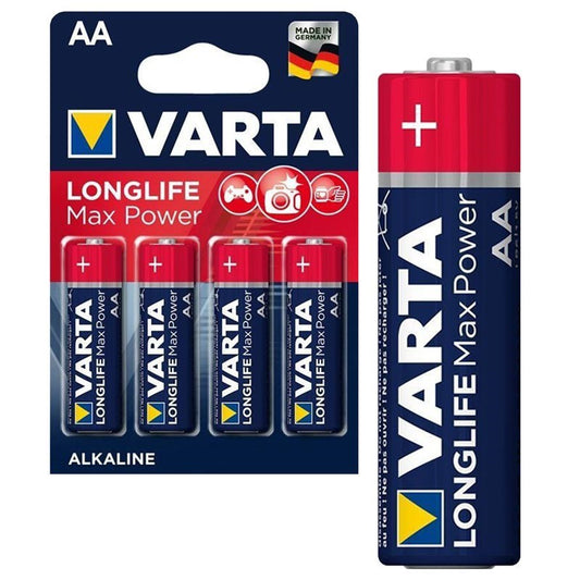 Varta AA Batteries (4 pcs) MAX Power Alkaline Battery Original Sealed in Blister Pack LR6 MN1500