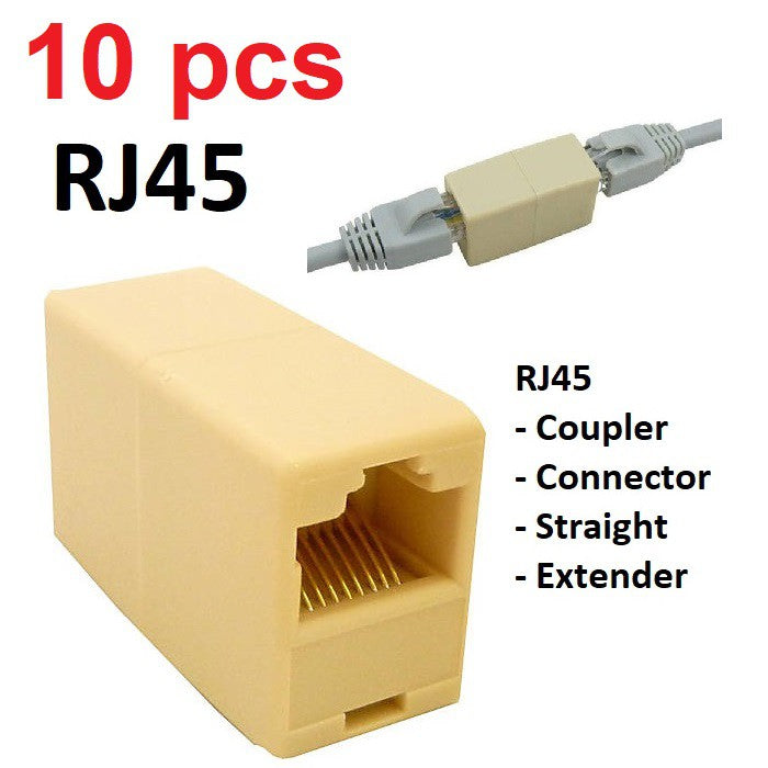 10 pcs RJ45 Coupler Female F/F Network Cable LAN Connector Joiner F-F Straight