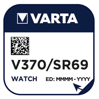 Varta V370 SR69 (1pc) 1.55v Silver Oxide Button Cell Battery Varta V 370 SR920SW