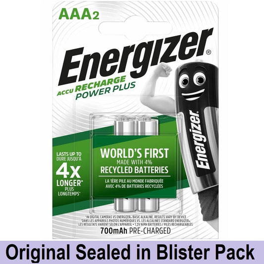 Energizer Rechargeable Battery AAA (2 pcs) Recharge Power Plus 700 mAh AAA Batteries Original Sealed