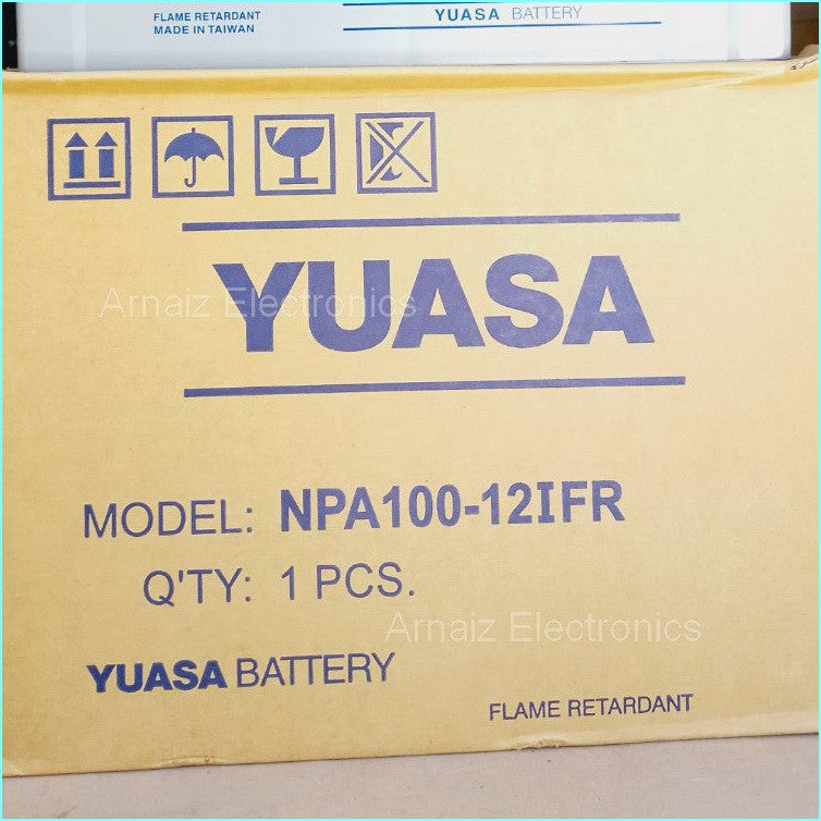 Yuasa 12V 100Ah Solar Rechargeable Battery NPA100-12I FR Valve Regulated Sealed Lead-Acid Battery