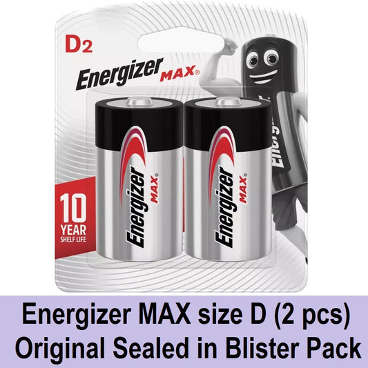 Energizer Max size D Batteries (2 pcs) LR20 Energizer D Alkaline Battery Original Energizer